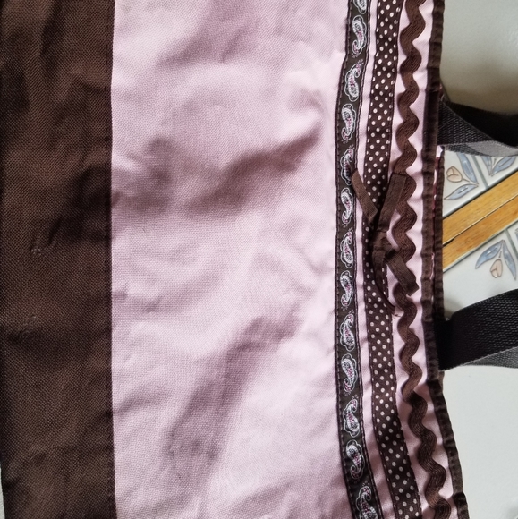 Pink & Brown Diaper Bag with Changing Pad - Picture 1 of 12